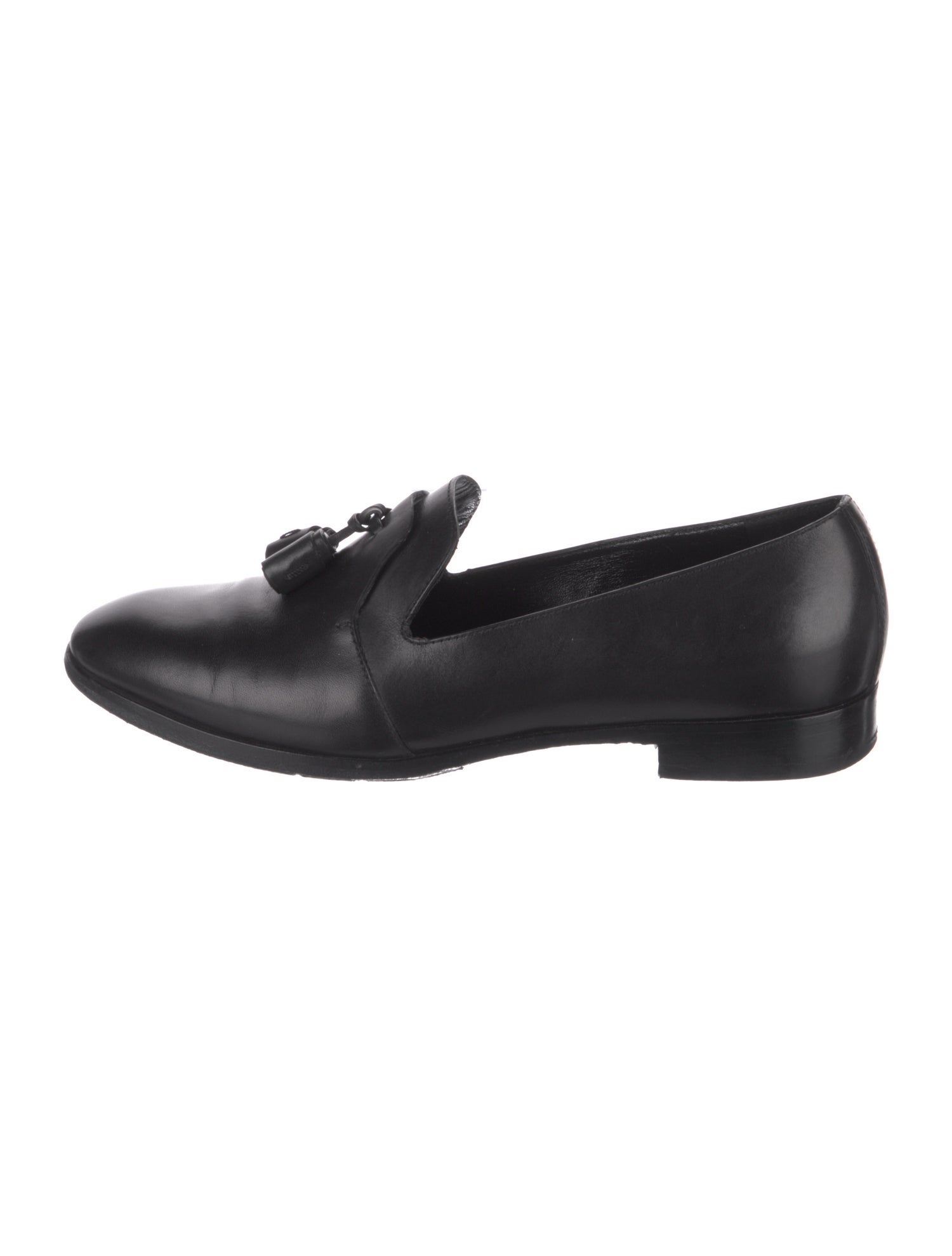Sergio Rossi Leather Tassel Accents Loafers