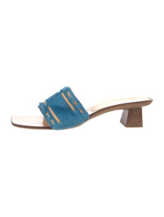 Sergio Rossi Ponyhair Striped Slides