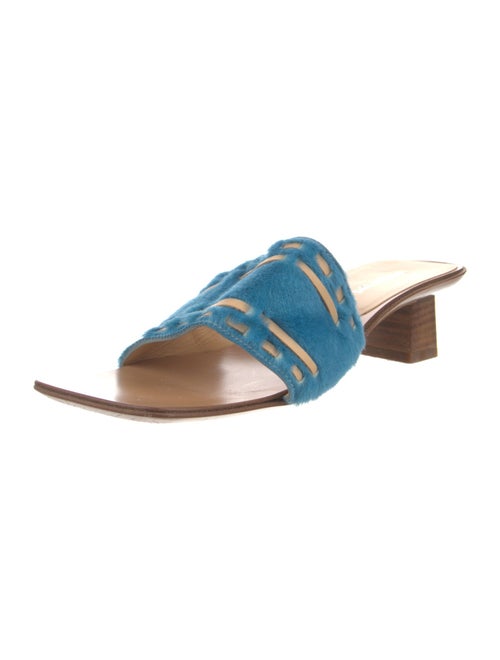Sergio Rossi Ponyhair Striped Slides