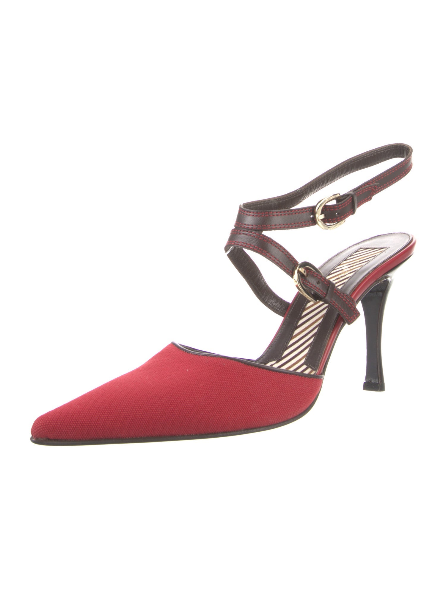 Sergio Rossi Canvas Slingback Pumps