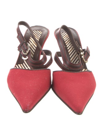 Sergio Rossi Canvas Slingback Pumps