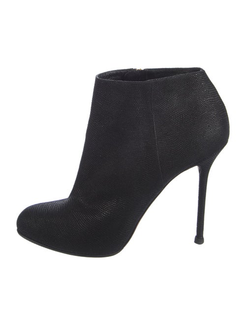 Sergio Rossi Leather Floral Print Boots