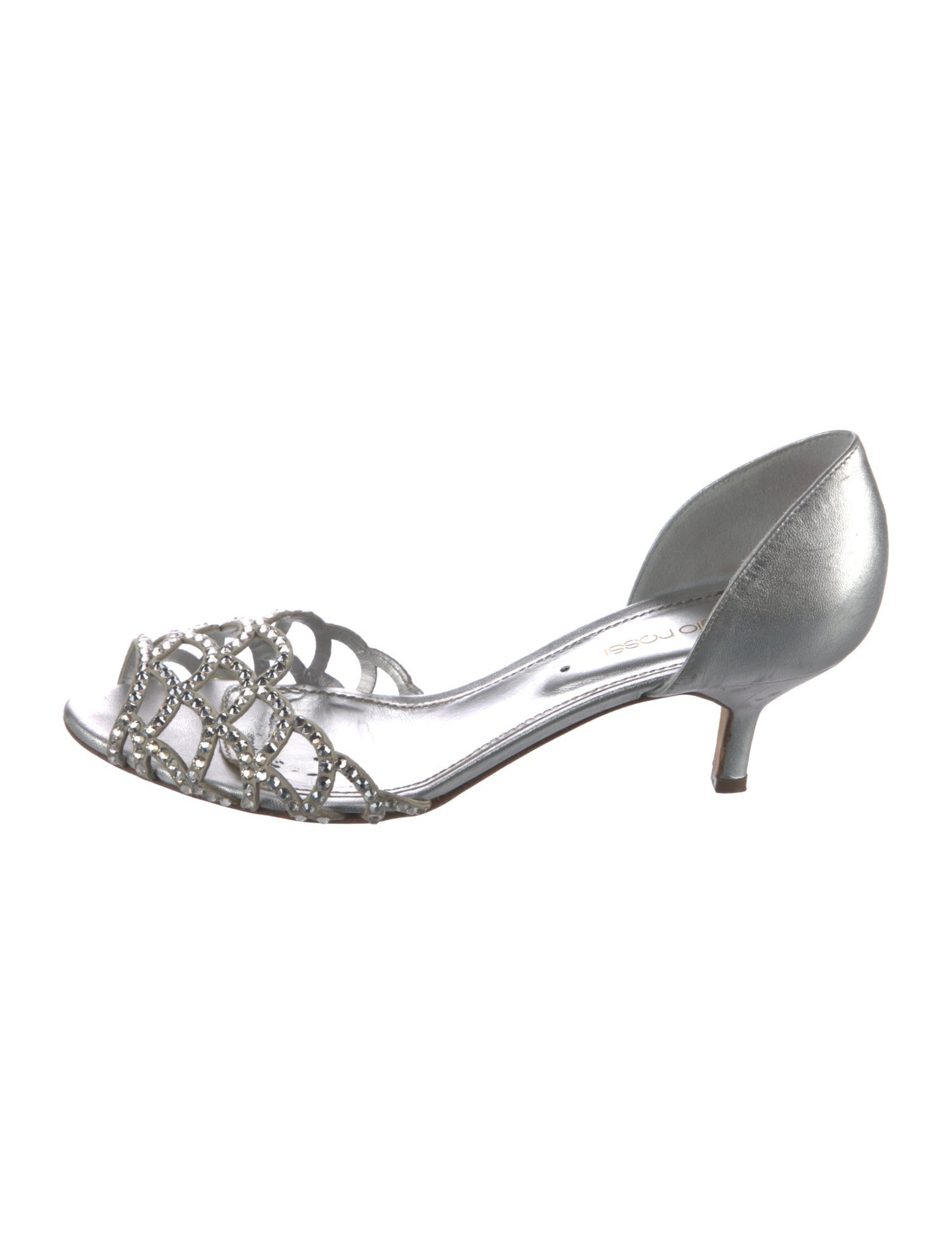 Sergio Rossi Leather Crystal Embellishments D'Orsay Pumps