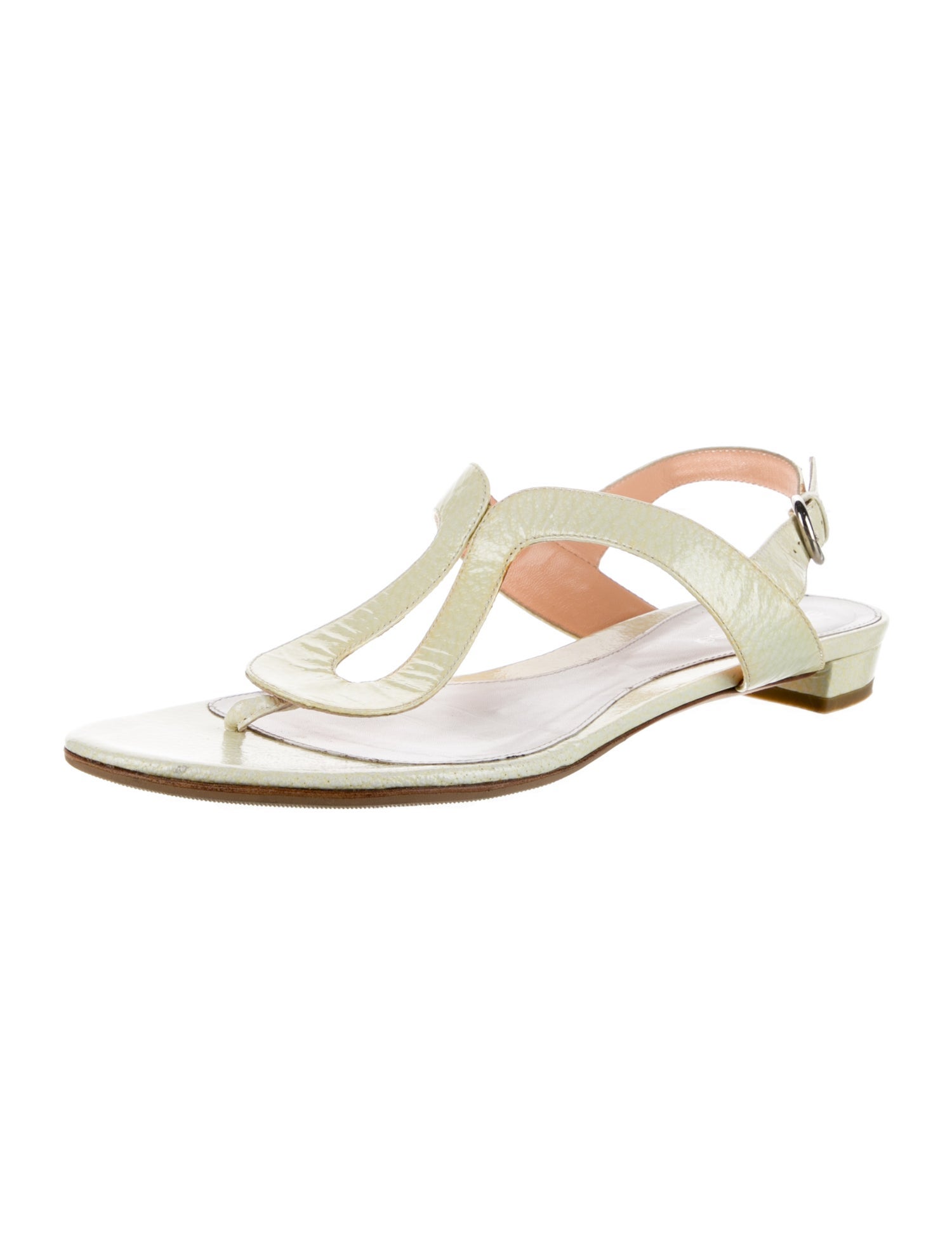 Sergio Rossi Patent Leather T-Strap Sandals