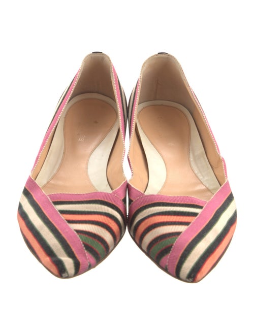 Sergio Rossi Canvas Striped D'Orsay Flats