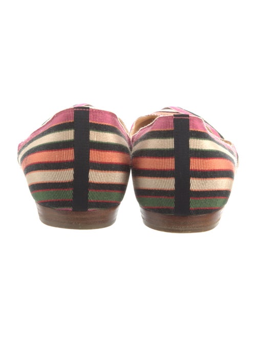 Sergio Rossi Canvas Striped D'Orsay Flats