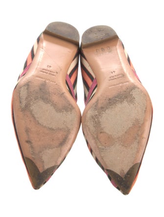 Sergio Rossi Canvas Striped D'Orsay Flats
