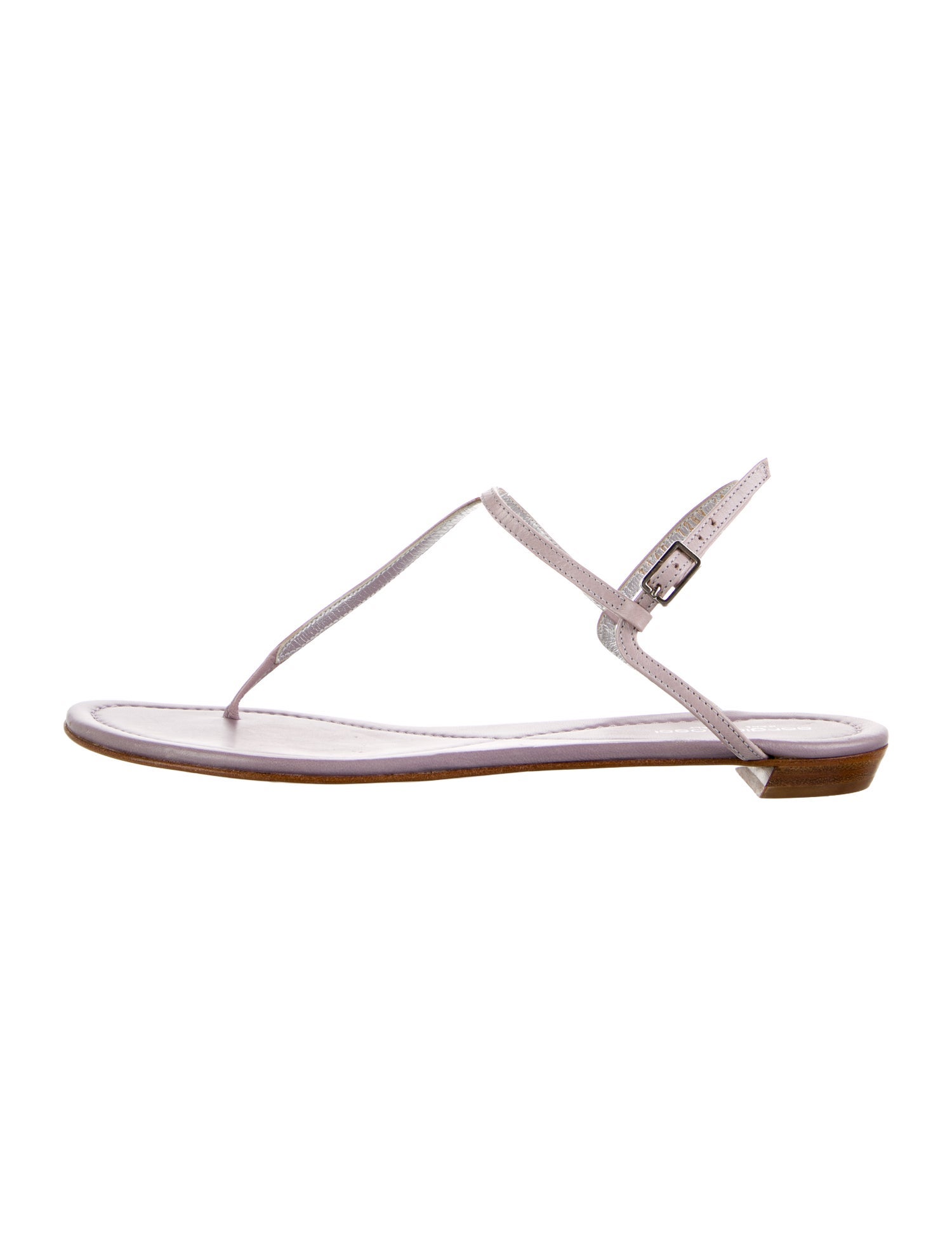 Sergio Rossi Leather T-Strap Sandals
