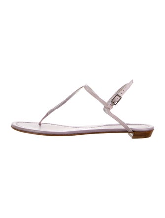 Sergio Rossi Leather T-Strap Sandals