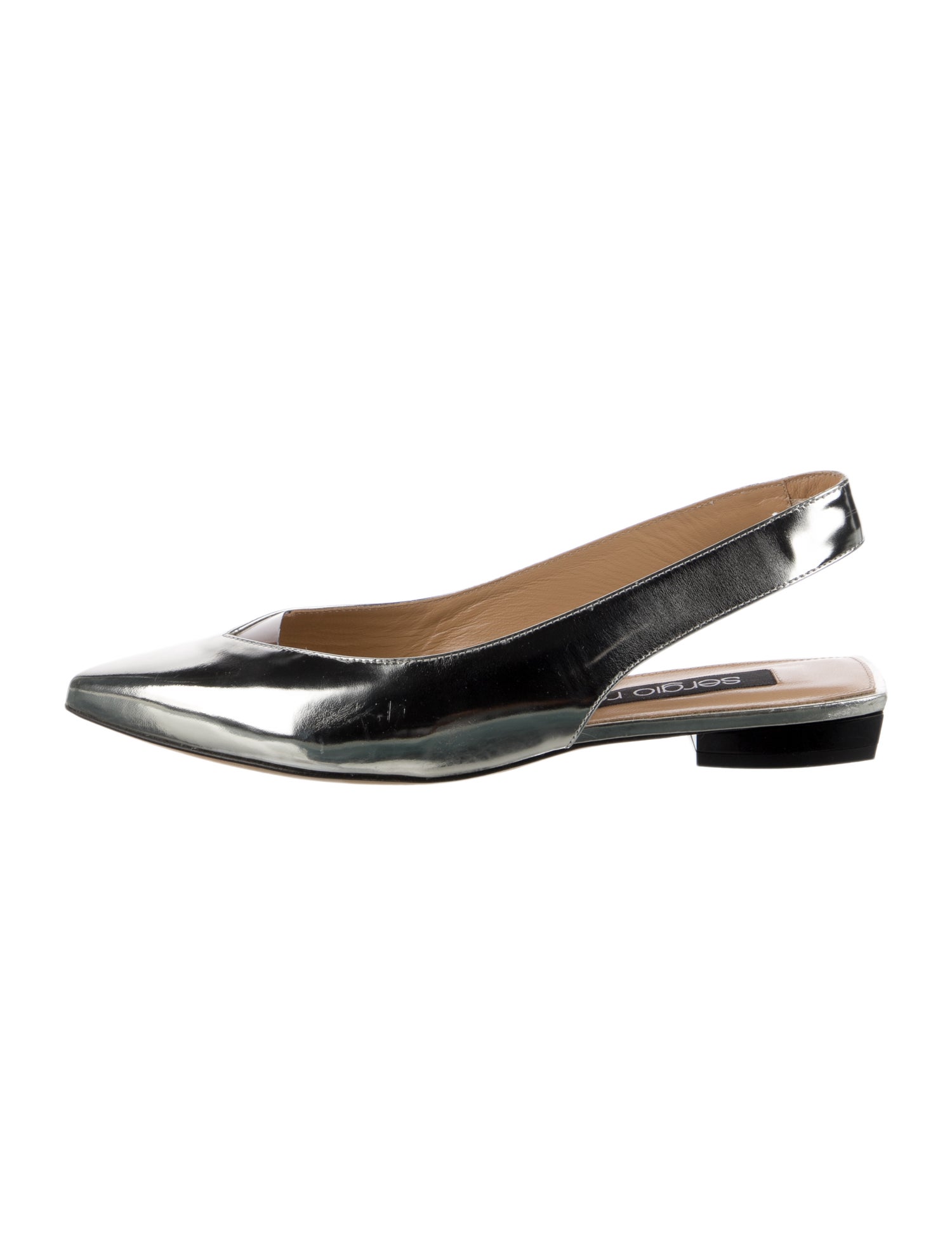 Sergio Rossi Leather Slingback Flats