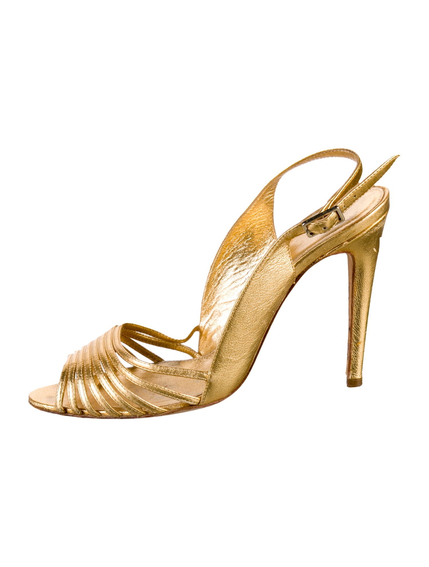 Sergio Rossi Leather Slingback Sandals