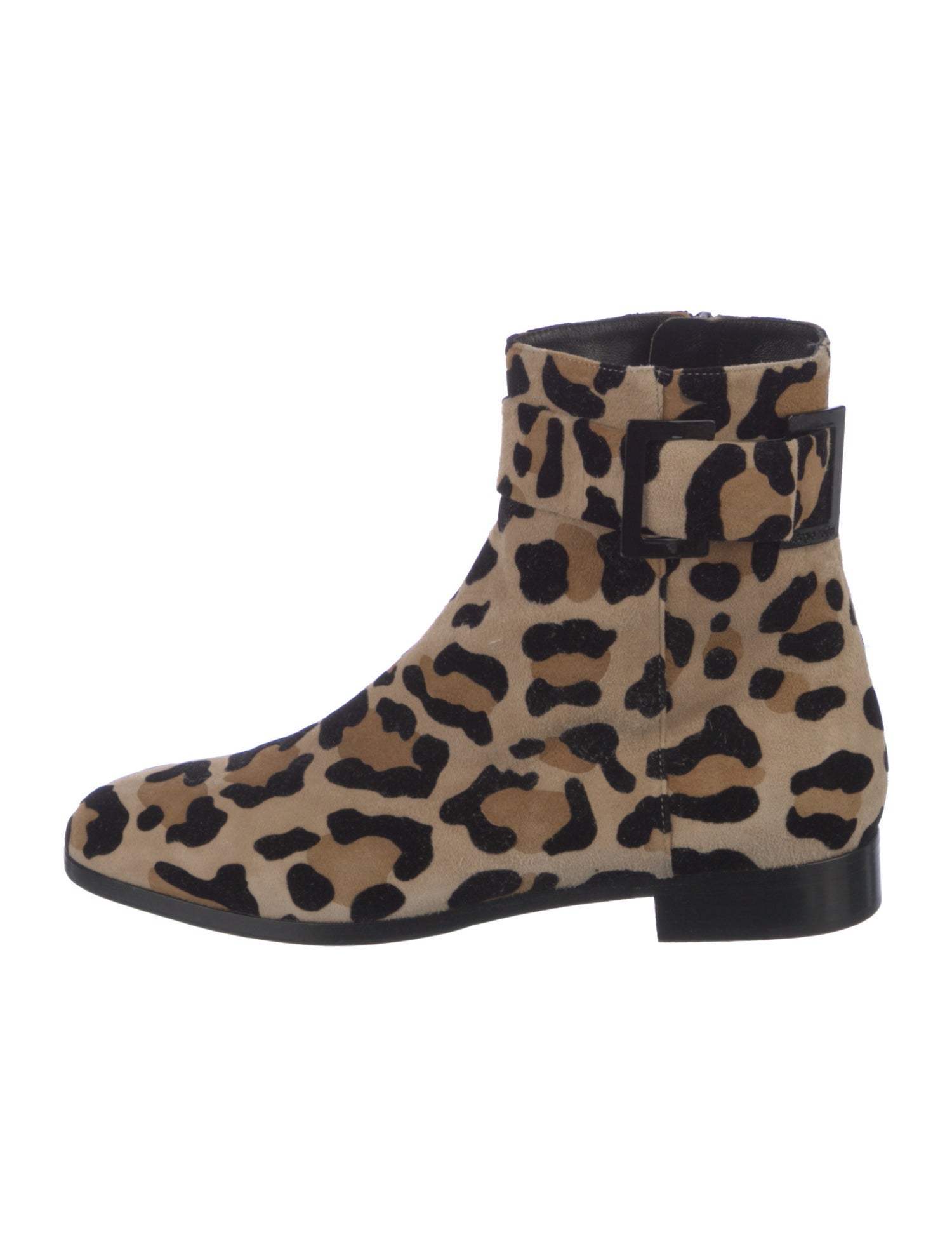 Sergio Rossi Suede Animal Print Chelsea Boots