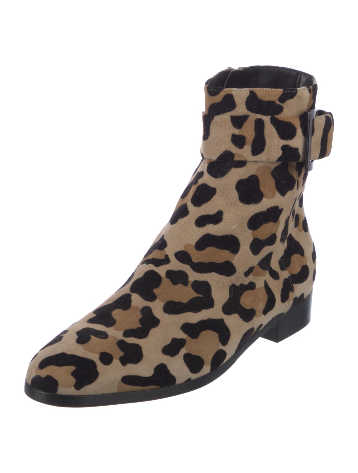 Sergio Rossi Suede Animal Print Chelsea Boots