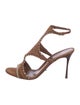 Sergio Rossi Suede Embroidered Accent Sandals