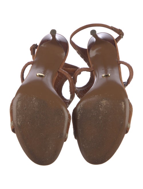 Sergio Rossi Suede Embroidered Accent Sandals