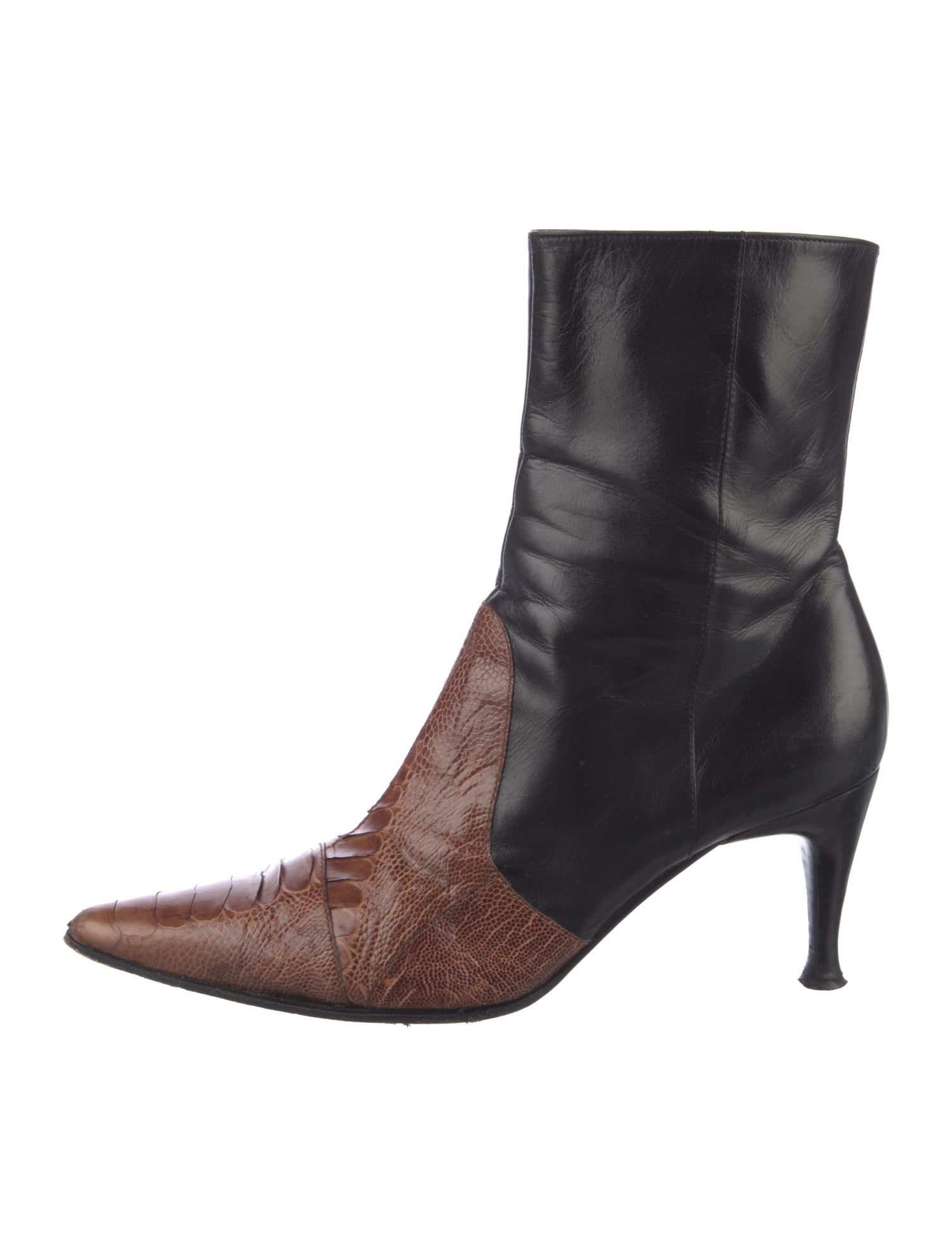 Sergio Rossi Leather Animal Print Boots