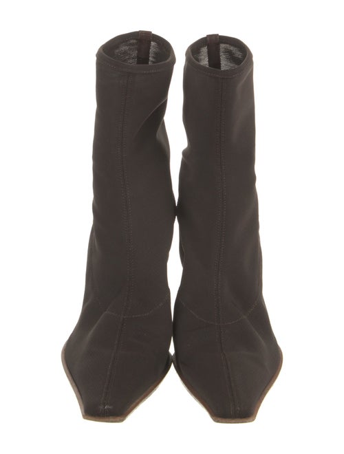 Sergio Rossi Leather Trim Embellishment Sock Boots