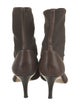 Sergio Rossi Leather Trim Embellishment Sock Boots