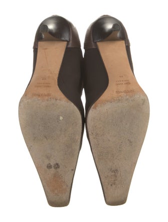 Sergio Rossi Leather Trim Embellishment Sock Boots