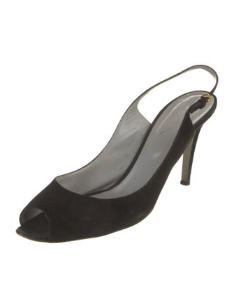 Sergio Rossi Suede Slingback Pumps
