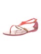 Sergio Rossi Rubber T-Strap Sandals