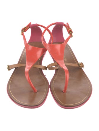 Sergio Rossi Rubber T-Strap Sandals