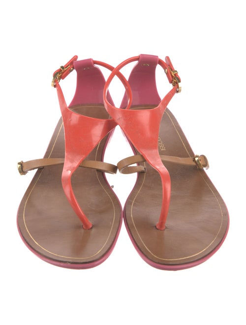 Sergio Rossi Rubber T-Strap Sandals
