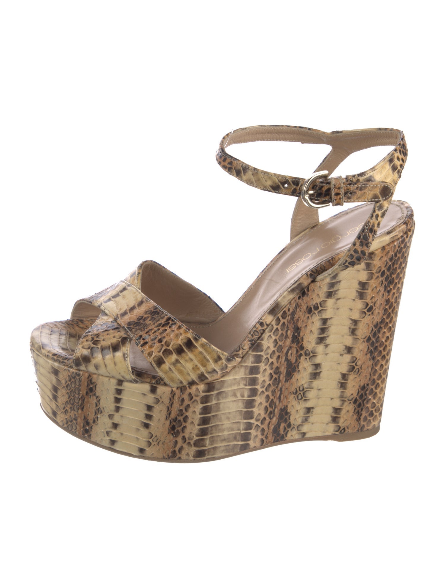 Sergio Rossi GG Embossed Python Sandals