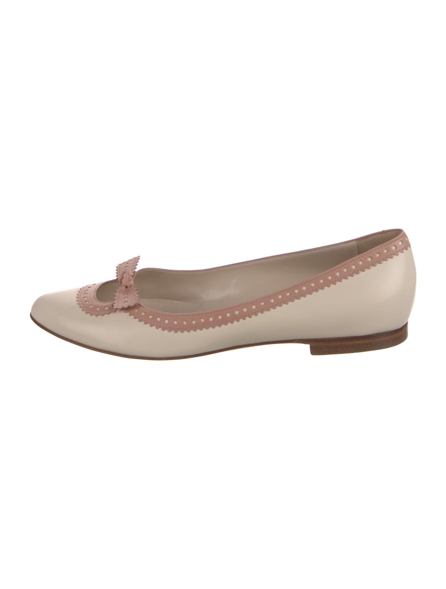 Sergio Rossi Leather Colorblock Pattern Ballet Flats