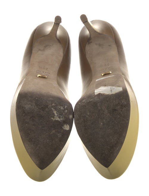 Sergio Rossi Leather Cutout Accent Pumps