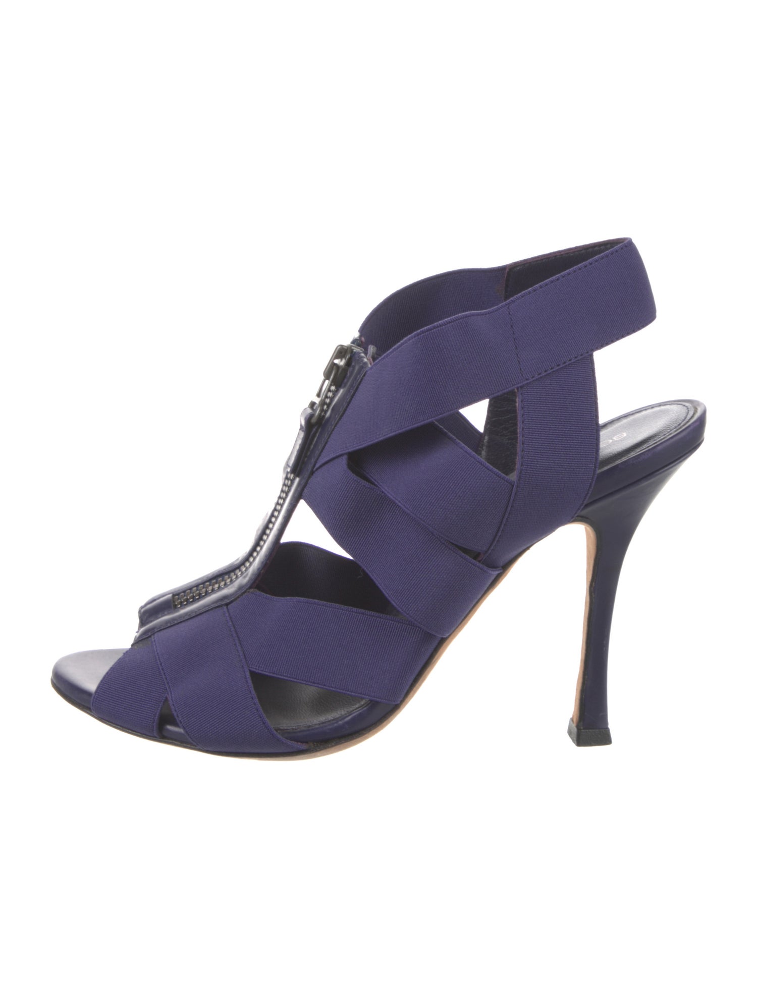 Sergio Rossi Leather Trim Embellishment Slingback Sandals