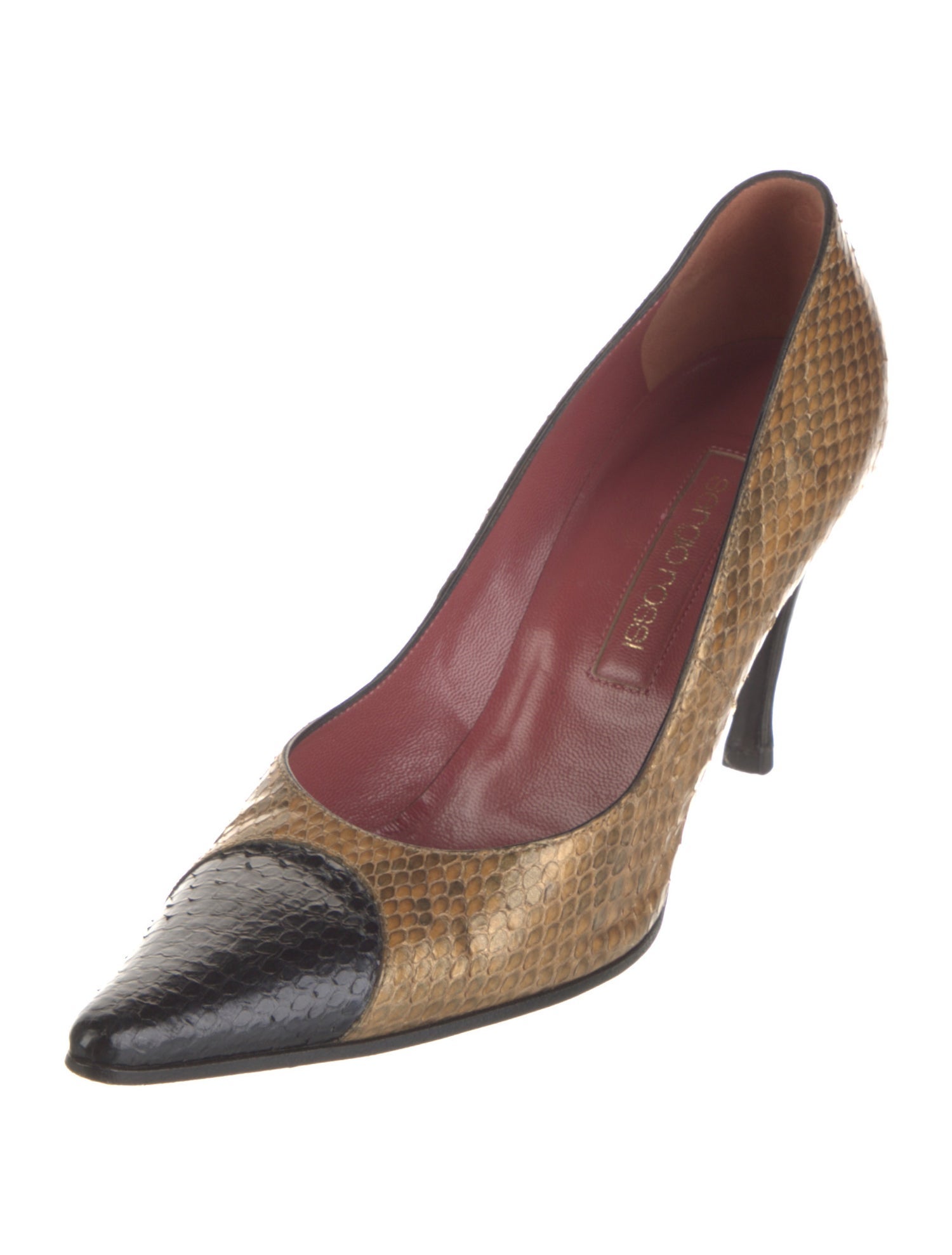 Sergio Rossi Snakeskin Animal Print Pumps
