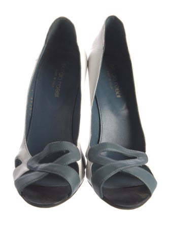Sergio Rossi Leather Colorblock Pattern Pumps