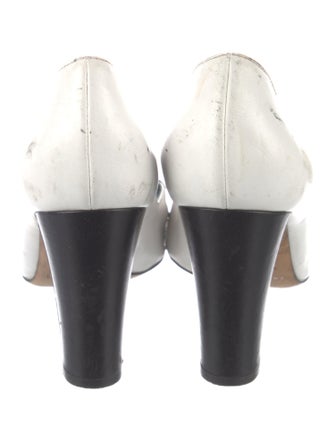 Sergio Rossi Leather Colorblock Pattern Pumps