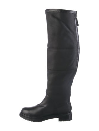 Sergio Rossi Leather Embroidered Accent Boots