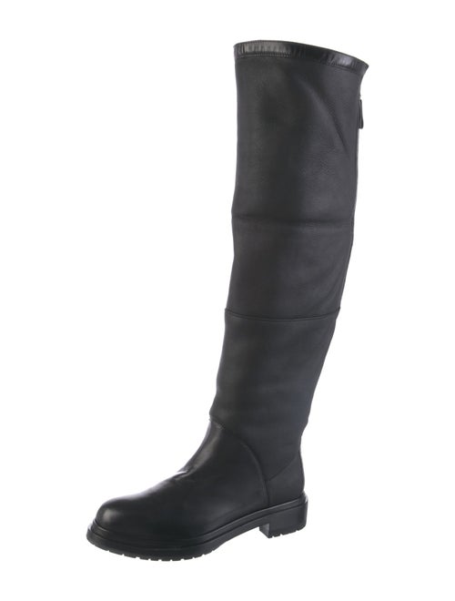 Sergio Rossi Leather Embroidered Accent Boots