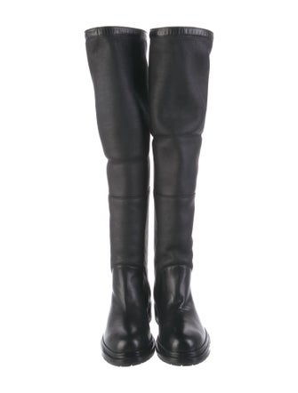 Sergio Rossi Leather Embroidered Accent Boots