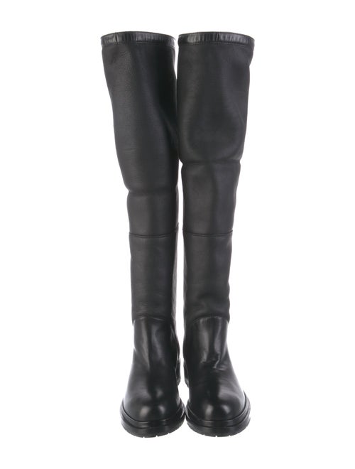 Sergio Rossi Leather Embroidered Accent Boots