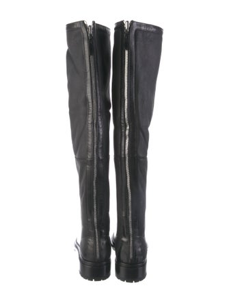 Sergio Rossi Leather Embroidered Accent Boots