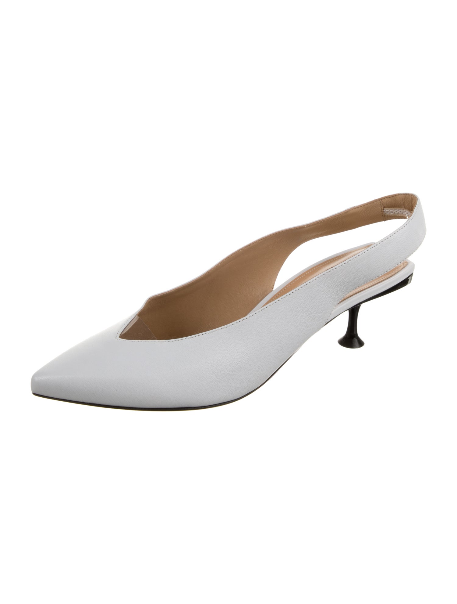 Sergio Rossi Embossed Leather Cutout Accent Slingback Pumps