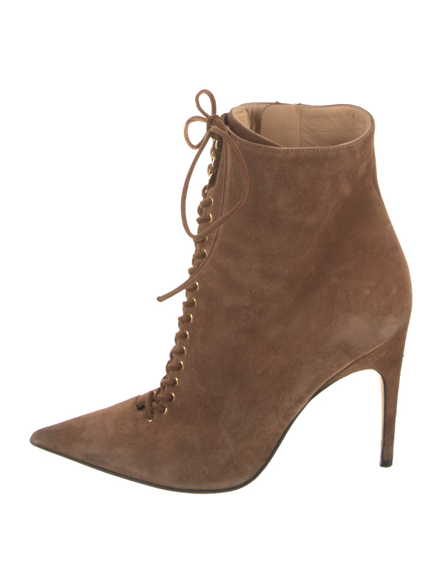Sergio Rossi Suede Distressed Accents Lace-Up Boots