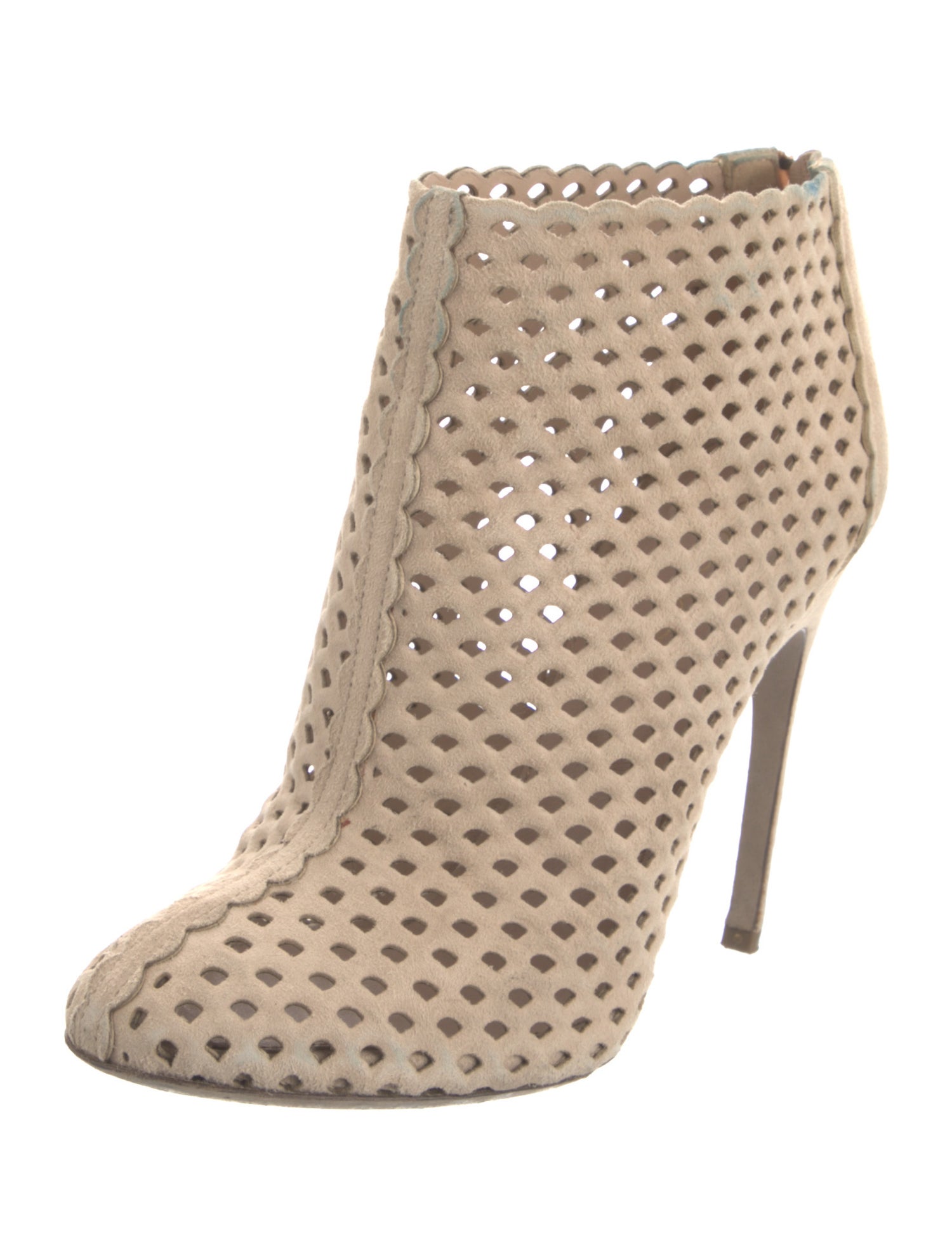 Sergio Rossi Suede Lasercut Accents Boots