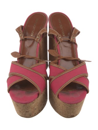Sergio Rossi Canvas Slingback Sandals