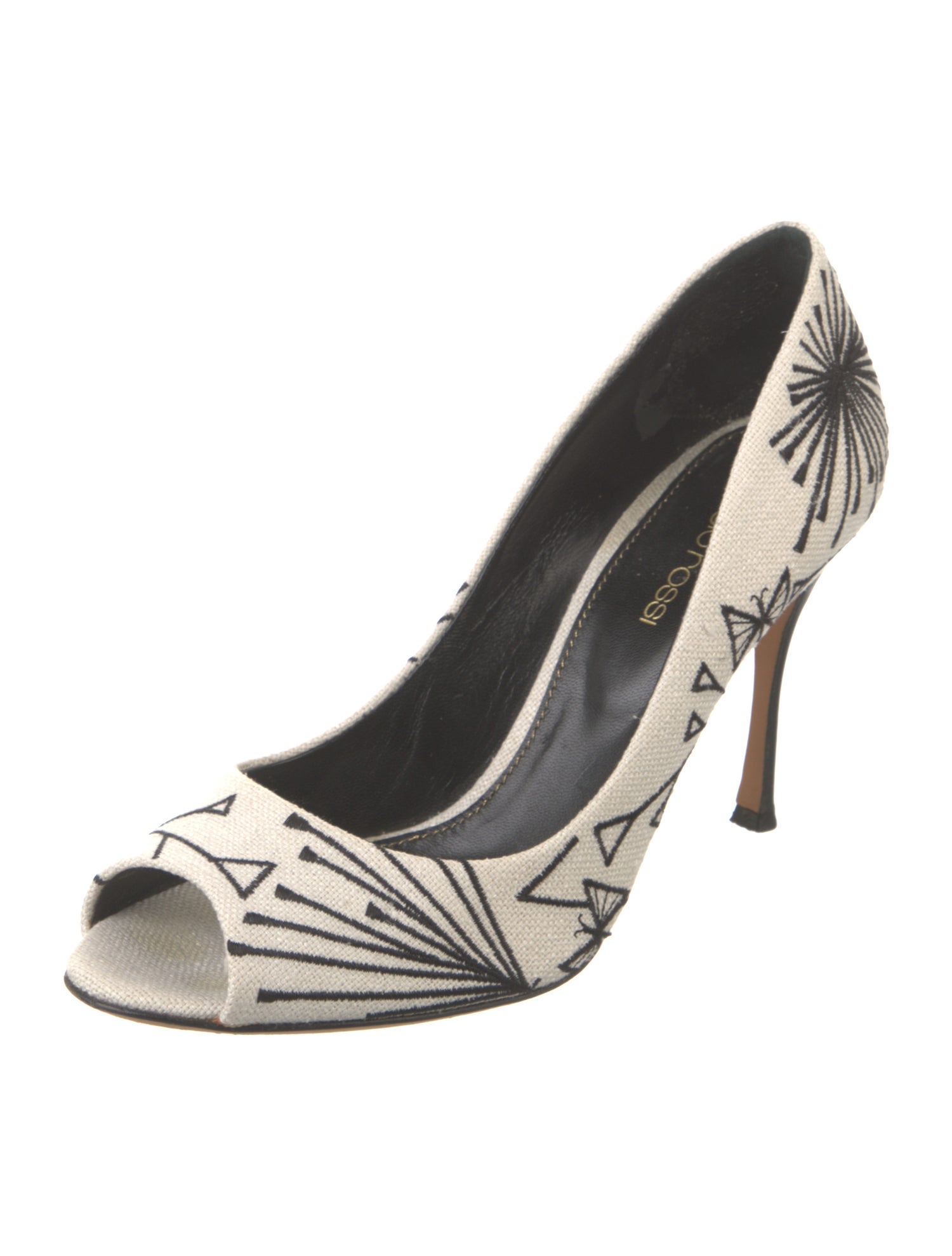 Sergio Rossi Canvas Printed Pumps