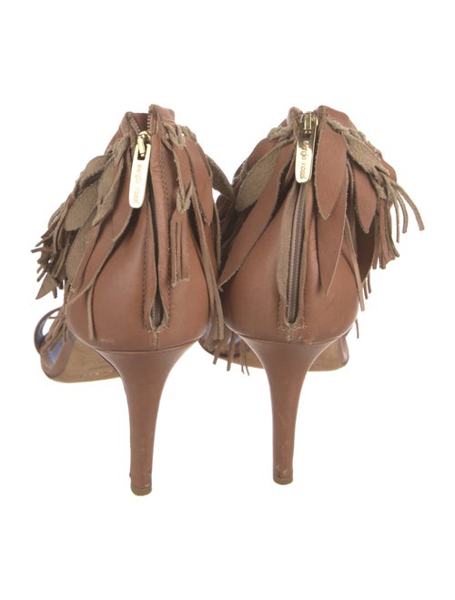 Sergio Rossi Leather Colorblock Pattern Sandals