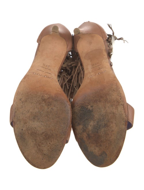 Sergio Rossi Leather Colorblock Pattern Sandals