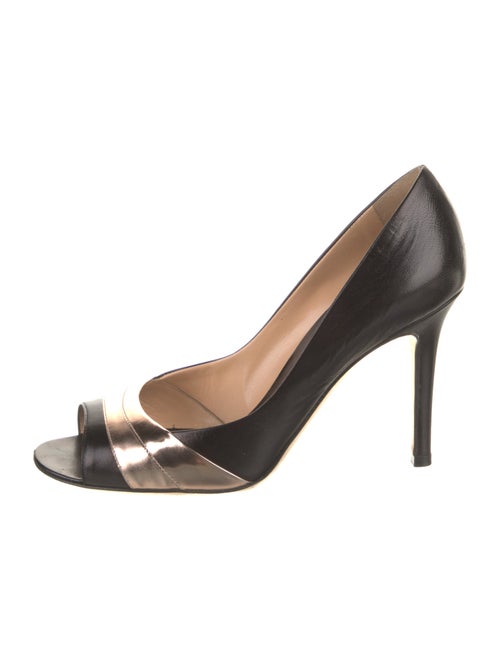Sergio Rossi Leather Colorblock Pattern Pumps