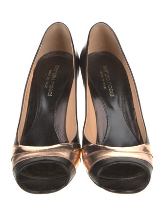 Sergio Rossi Leather Colorblock Pattern Pumps