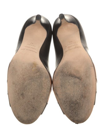 Sergio Rossi Leather Colorblock Pattern Pumps