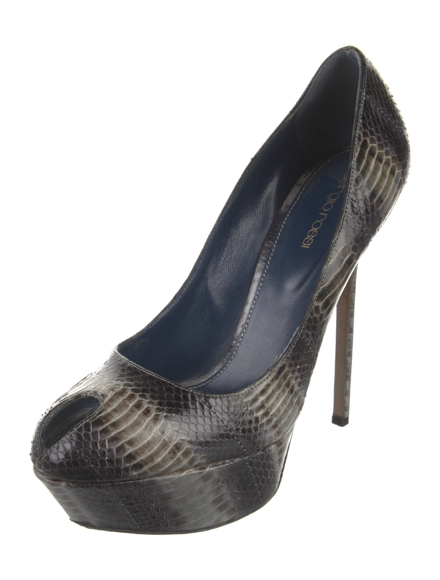 Sergio Rossi Snakeskin Animal Print Pumps